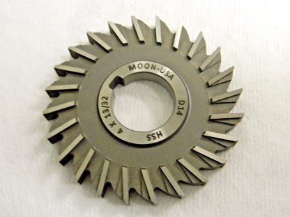 Moon Cutter HSS Side Milling Cutter 4" x 13/32" x 1-1/4" 24 Teeth