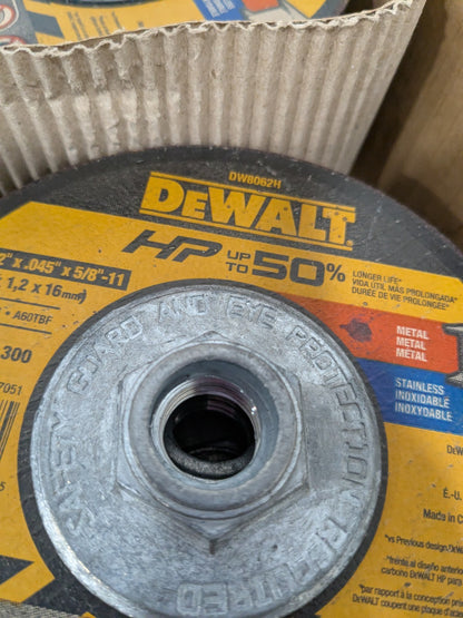 DEWALT Cutoff Wheel 4-1/2" Dia, 0.0450" Thick, 5/8" Hole Box of 1