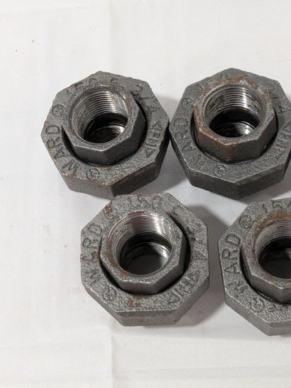 Ward Black Union: 3/4", Threaded Malleable Iron, Class 150, 5 PACK 13392