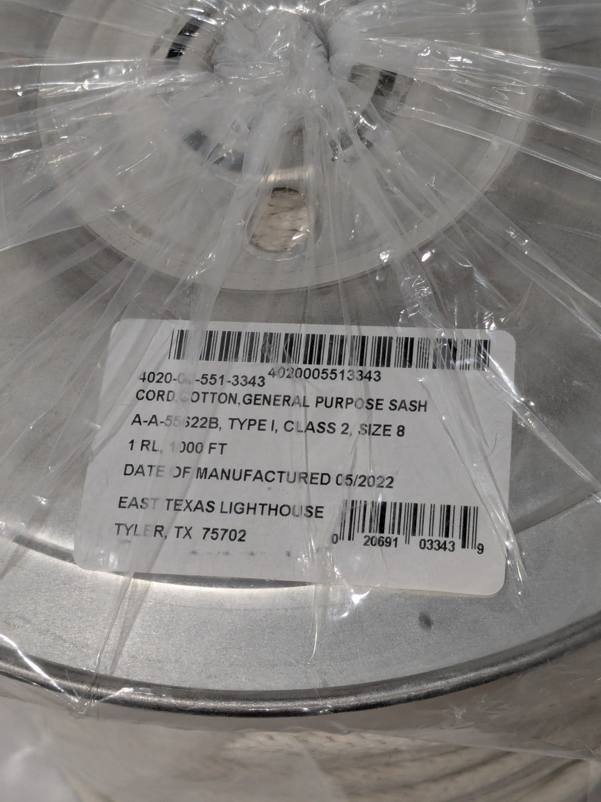 AbilityOne Twine: Sash Cord: Cotton; Color: Natural; Length: 1000' 4020005513343