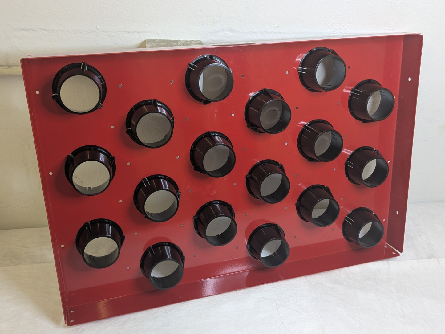 Huot Angled Storage Rack for 50 Taper CNC Tools 18 Holes 27" x 20" x 11" 14850