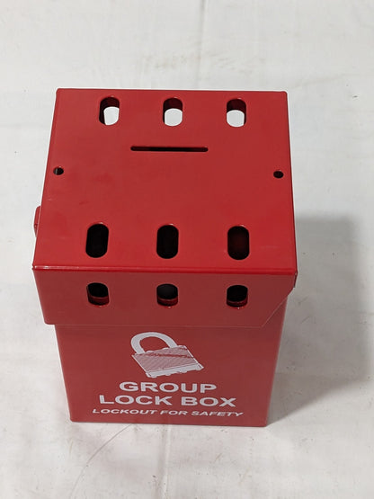 Group Lock Box Lockout for Safety Portable Alloy Steel Red