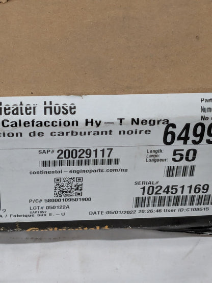 Continental ContiTech 50 Ft. Long x 3/8" Dia, Automotive Heater Hose 20029117