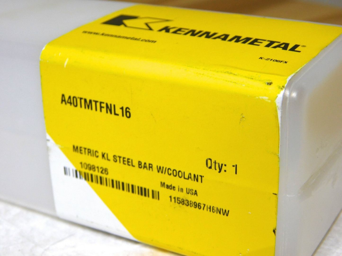 Kennametal Indexible Boring Bar 1.9685 Min Bore Dia 1.575 Shank Dia LH 1098126