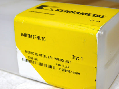 Kennametal Indexible Boring Bar 1.9685 Min Bore Dia 1.575 Shank Dia LH 1098126