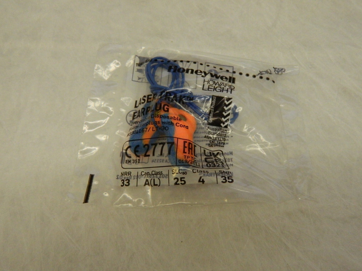 HOWARD LEIGHT Earplug: Non-PVC Foam & Brass, T-Shape, Roll Down, Corded  LT-30