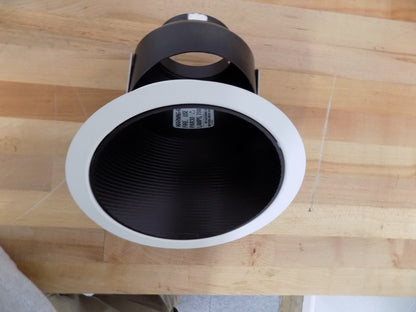 Lightolier Shallow Slope Ceiling Reflector Trim 6-3/4" Black Baffle/White Trim