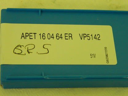 Walter Valenite Carbide Milling Insert APET160464-ER Grade VP5142 Qty 10 22915