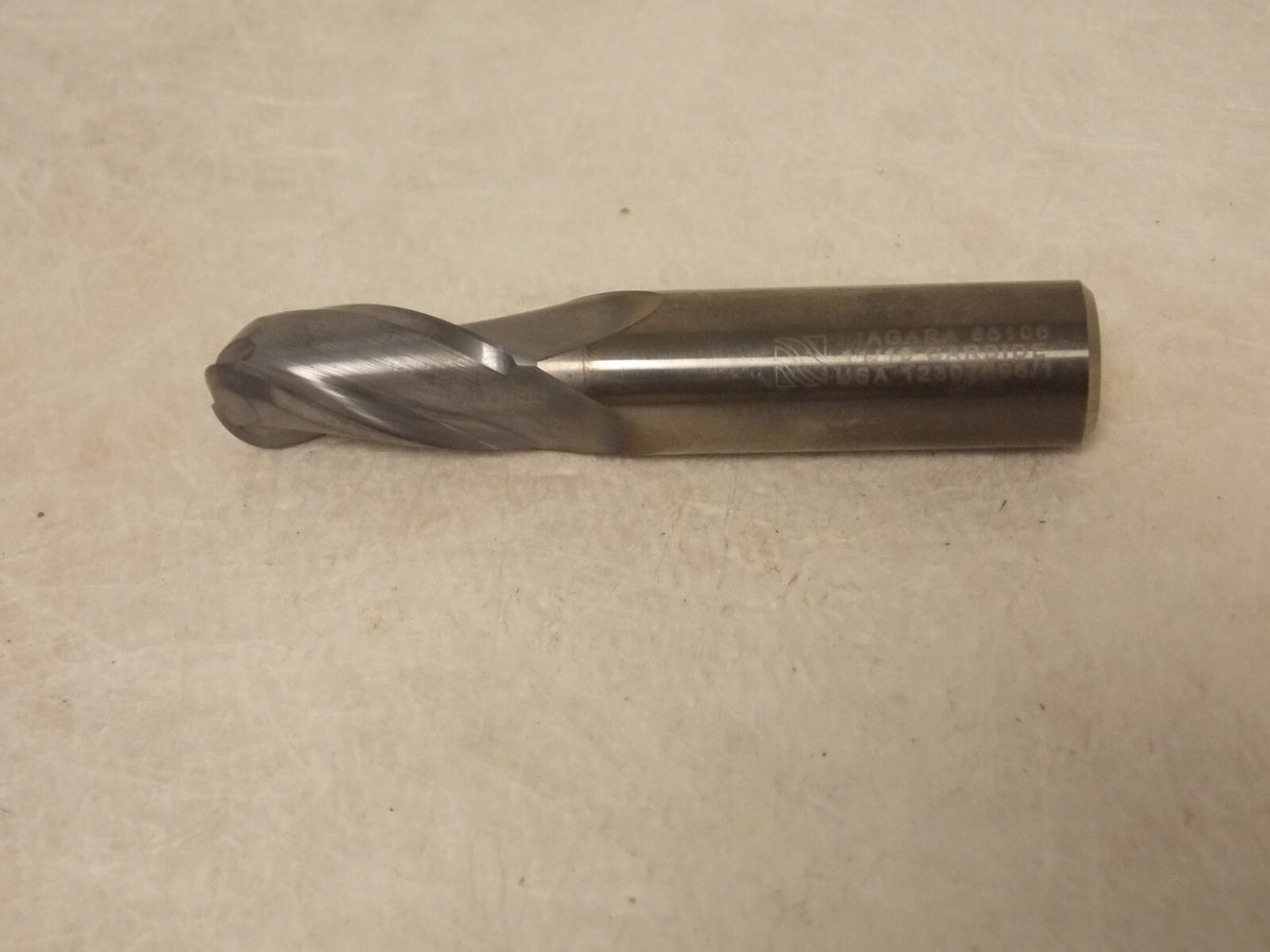 Niagara Solid Carbide Ball End Mill 11/16" Diam 1-3/8" LOC 3 FL N86068