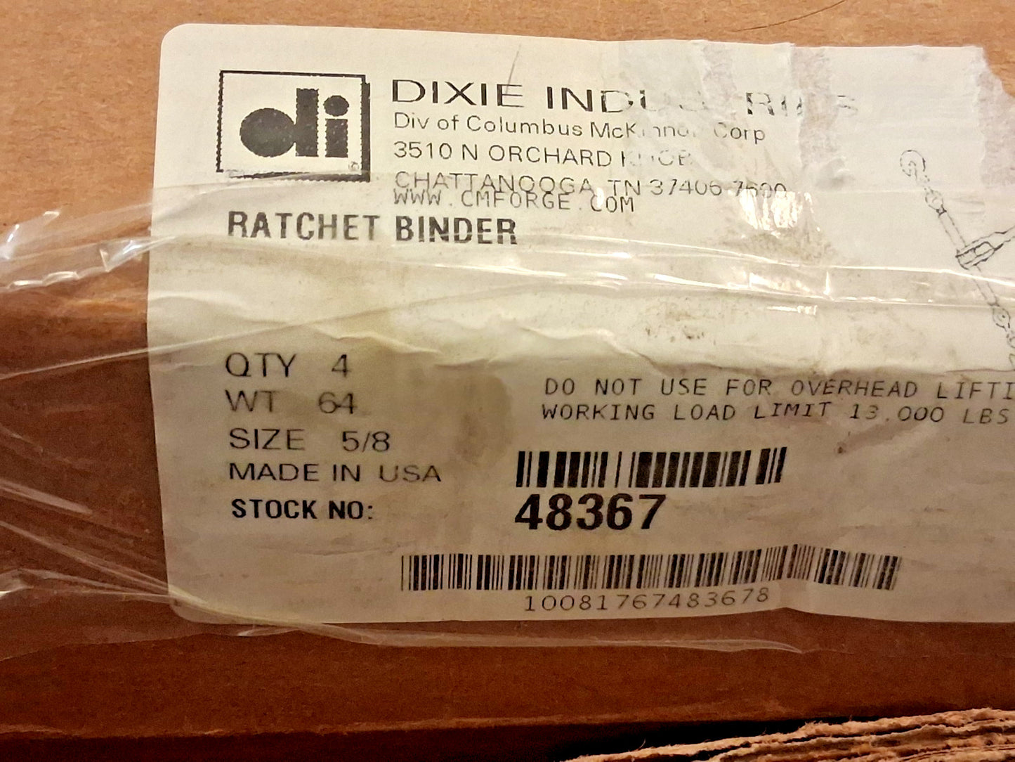 CM Ratchet Loadbinder 13,000 Lbs. Load Limit 48367