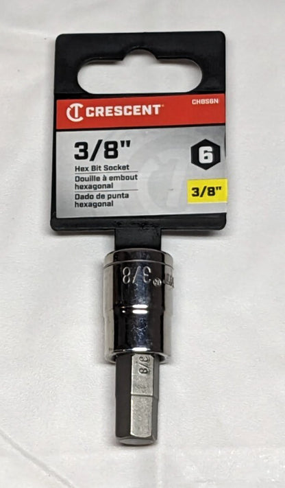 CRESCENT Hex Bit Socket 3/8" Drive 3/8" Hex CHBS6N  **6 PACK**