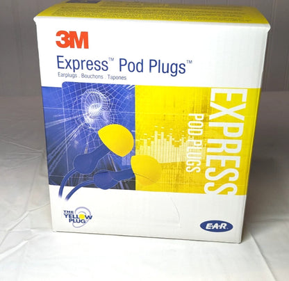 3M Express Pods Foam Earplugs  25 dB  Corded  *100 Pair*   7000127179