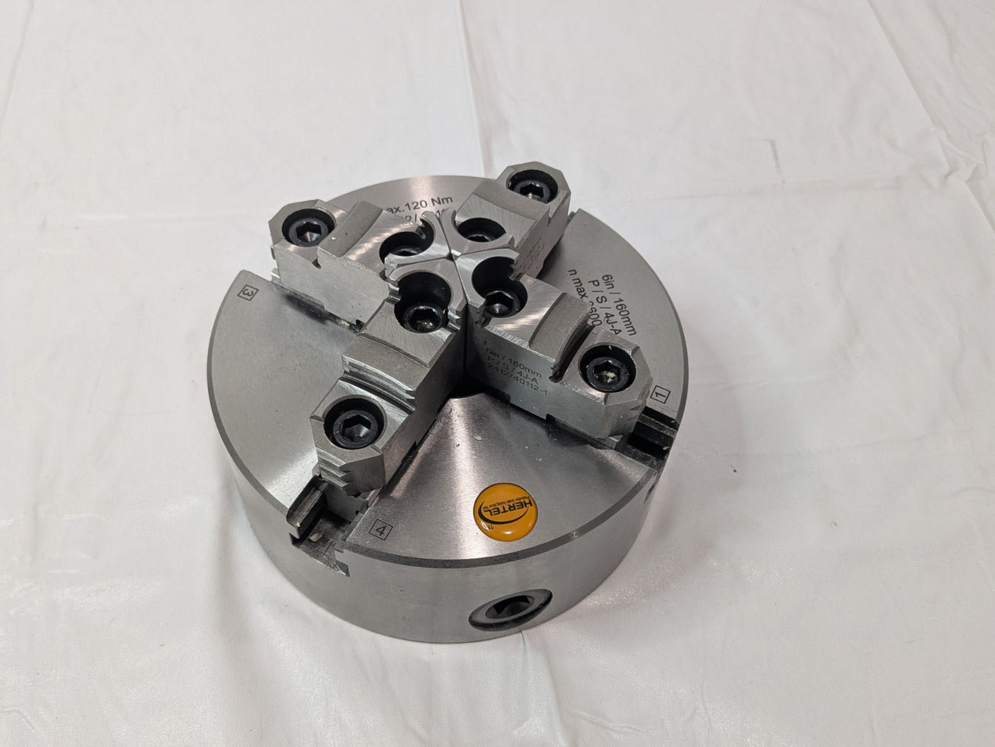 Hertel 6" Semi-Steel 4 Jaw Self-Centering Lathe Chuck Plain Back 1-203-0600
