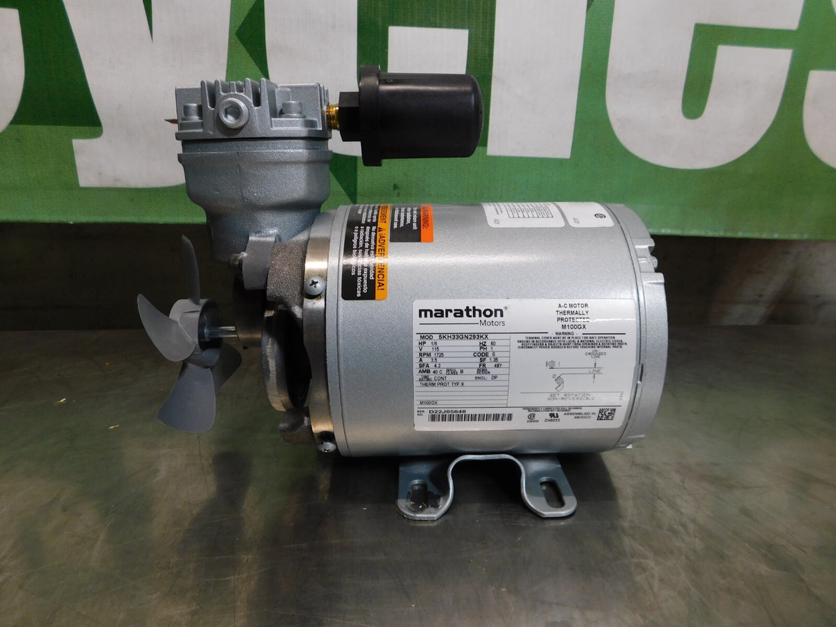 Gast Piston Vacuum Pump 1/6 hp 1.8 CFM 1VAF-10-M100X PARTS/REPAIR