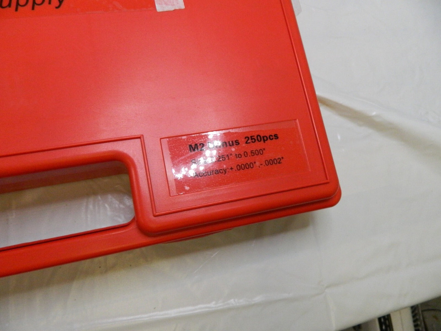Class ZZ Plug Gage Set: 0.251 to 0.5" Range, 250 Pc 616-81216 DAMAGED CASE