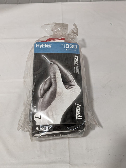12 Pair Ansell HyFlex Light-Duty Multipurpose Glove with Knitwrist Size 7 11-830