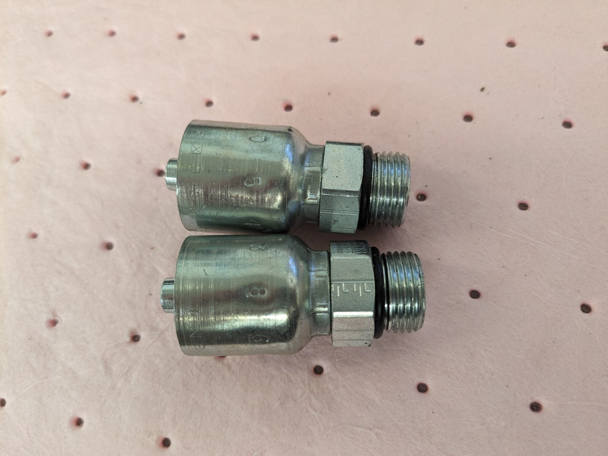 PARKER Hydraulic Hose Male Rigid Fitting 2ct 0.375" ID, 6 mm, 1/2" KP81363