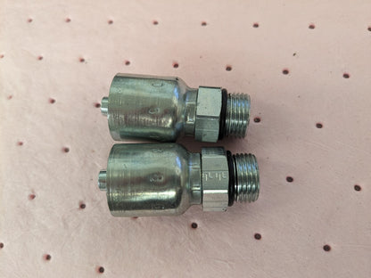 PARKER Hydraulic Hose Male Rigid Fitting 2ct 0.375" ID, 6 mm, 1/2" KP81363