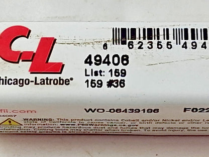 Chicago-Latrobe Screw Machine Drill Bit HSS #36 (0.1065) Dia 135 deg 49406
