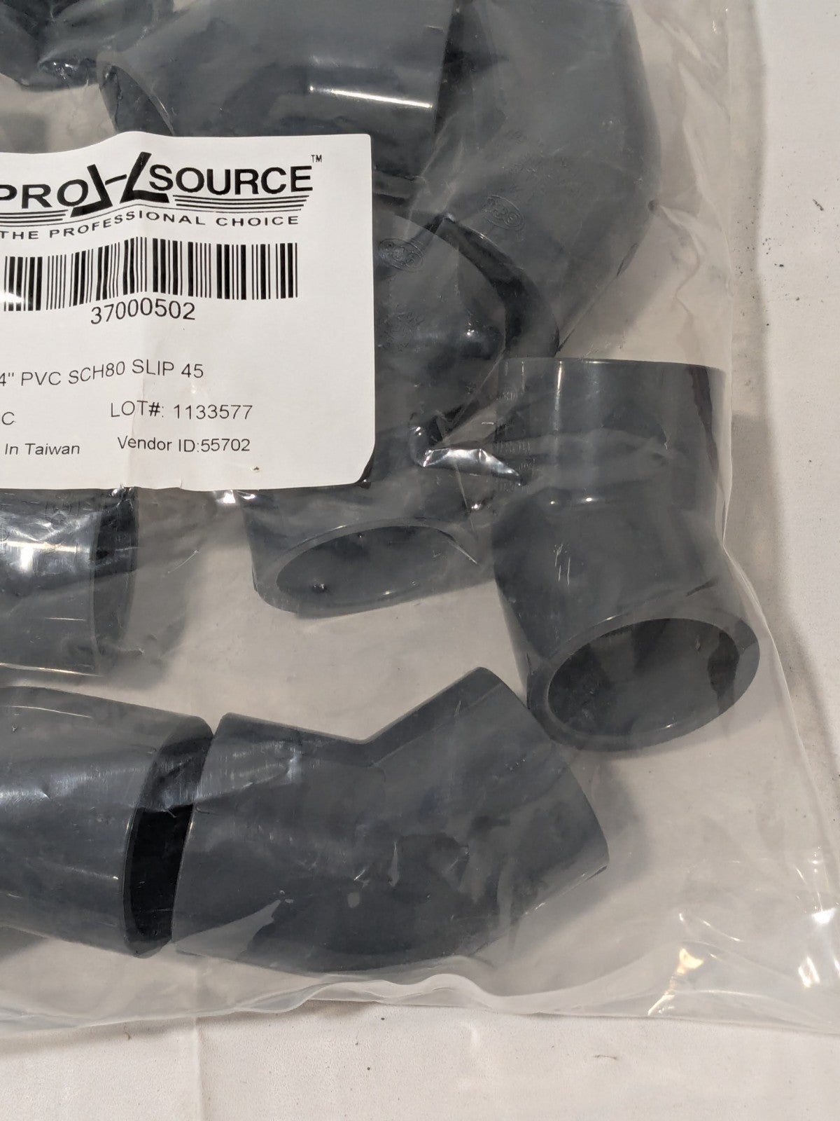 PRO-SOURCE 1-1/4" PVC Plastic Pipe 45° Elbow Pack of 10 37000502