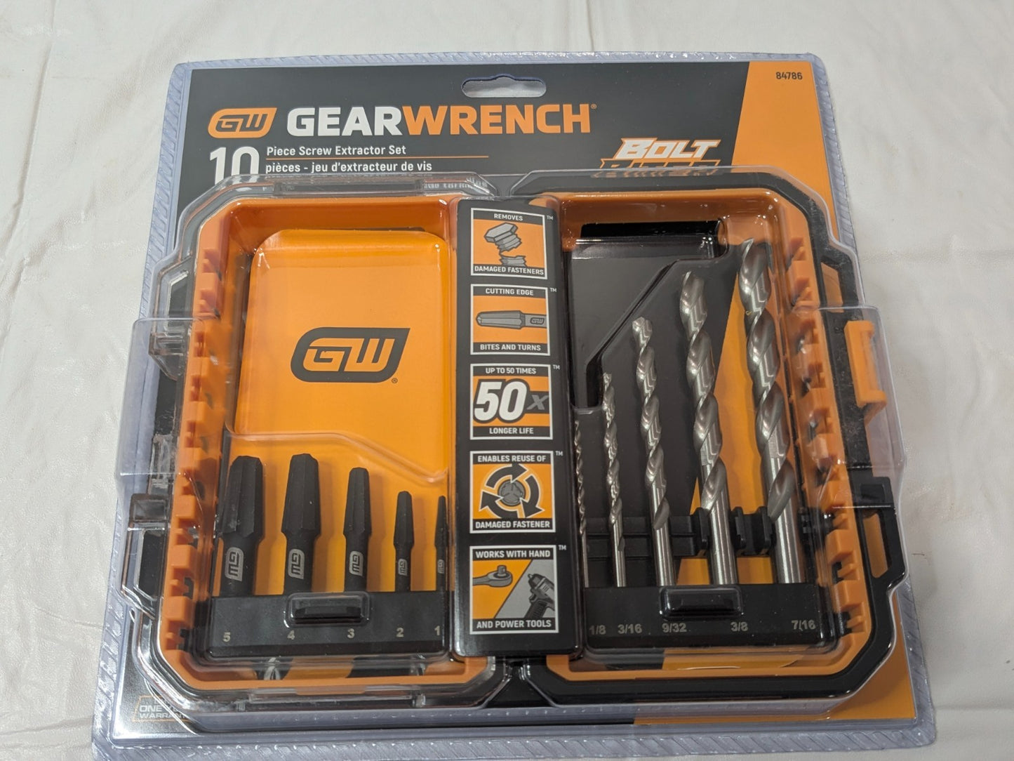 GEARWRENCH 10 Piece Bolt Biter Screw Extractor Set 84786