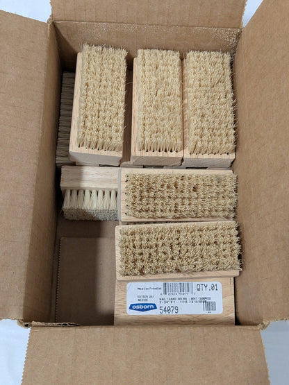 Osborn Nail Scrub 7X16 Rows White Tampico Solid Wood Block Qty 12 #54079
