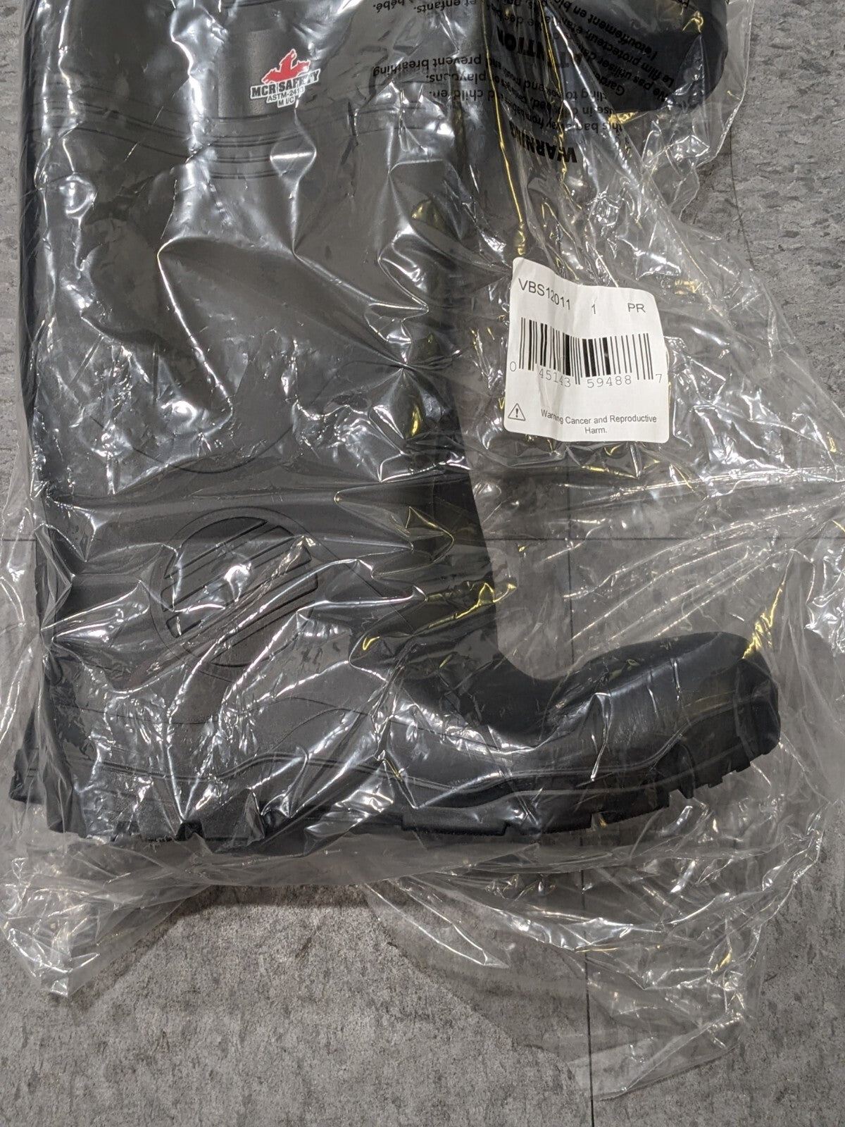 Size 11 ( US ) MCR SAFETY Steel Toe Work Boot: Size 16" High, PVC  VBS12011