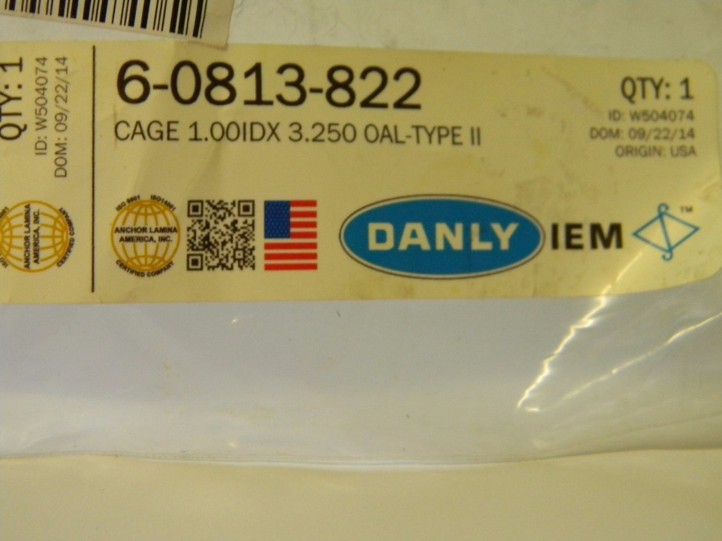 Dayton Lamina 6-0813-822 3-1/4" Die Spring Accessories Ball Bearing Cage Qty. 1