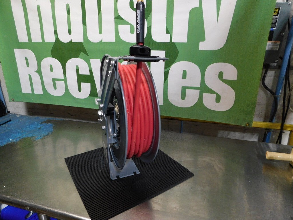 PRO-SOURCE Hose Reel with Hose: 3/8"IDx75' Spring Retractable 2810037510PRO
