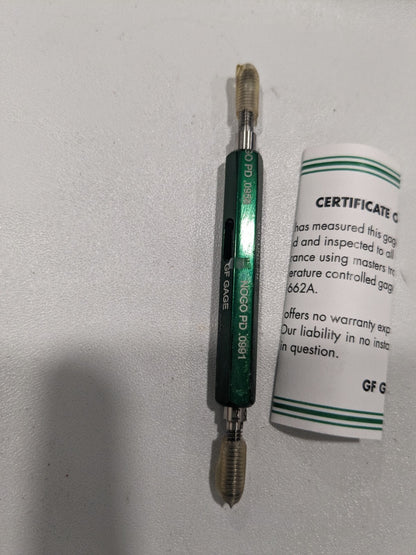 GF GAGE Plug Thread Gage #4-40 Thread, 2B Class Double End Go&NoGo W0112402BS
