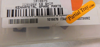 Kennametal Shims for Indexable Boring Bar ICSN322 K9 Qty. 6 #1016676