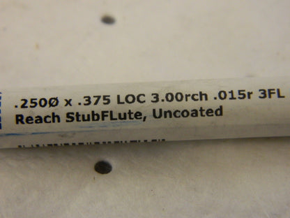 HARVEY TOOL Corner Radius End Mill: 1/4 Dia 3 Fl Carbide 43216