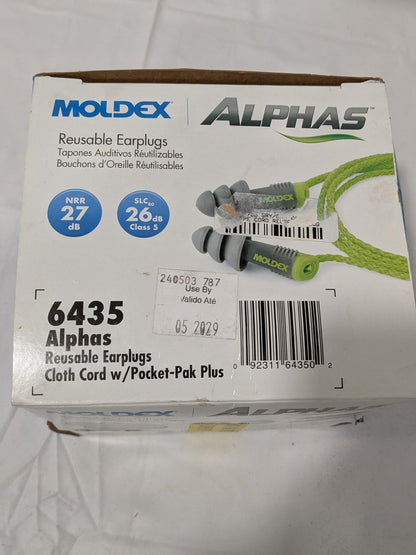 Moldex Alphas Earplug, One Size, Reusable corded Qty 50 6435