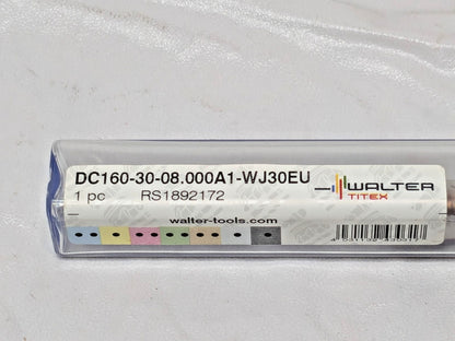 Walter-Titex Carbide Long Drill Coolant-Through DC160-30-08.000A1-WJ30EU 7684396