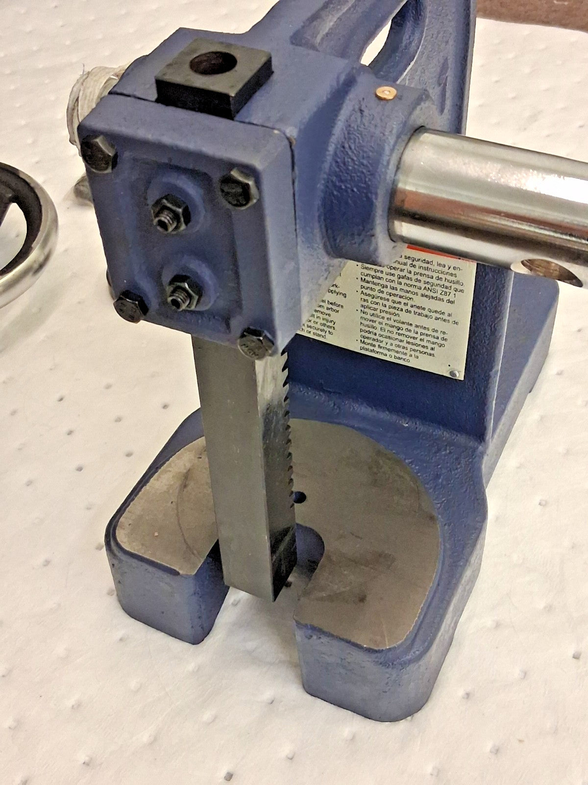 Palmgren Arbor Press 1" Ram 4" Throat Depth 1 Ton Pressure 5-1/2" H 9661101