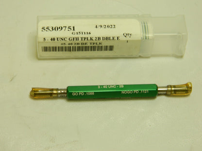 GF GAGE Plug Thread Gage: #3-40 Thread, 2B Class Go & No Go 55309751