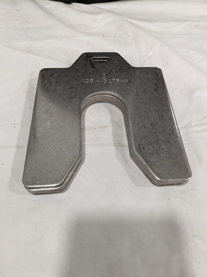 Maudlin Metal Shim Stock: Slotted, 0.1250" Thick, 5" L, 5" W Qty