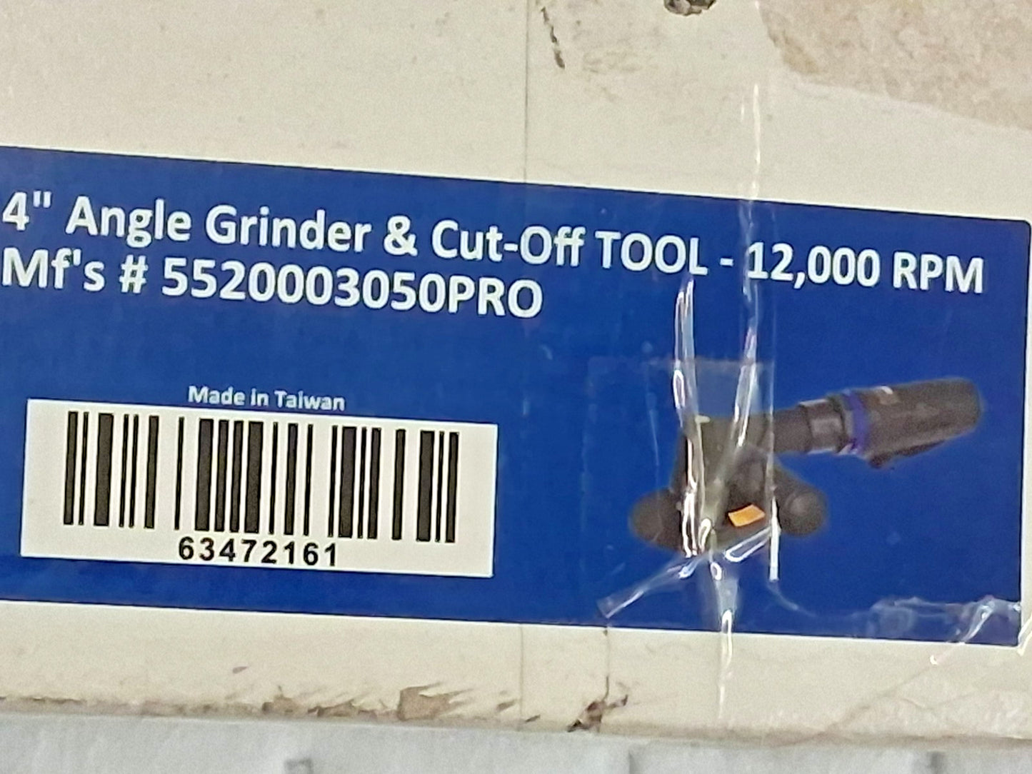 PRO-SOURCE Air Angle Grinder 4" Wheel Dia 12,000 RPM 5520003050PRO