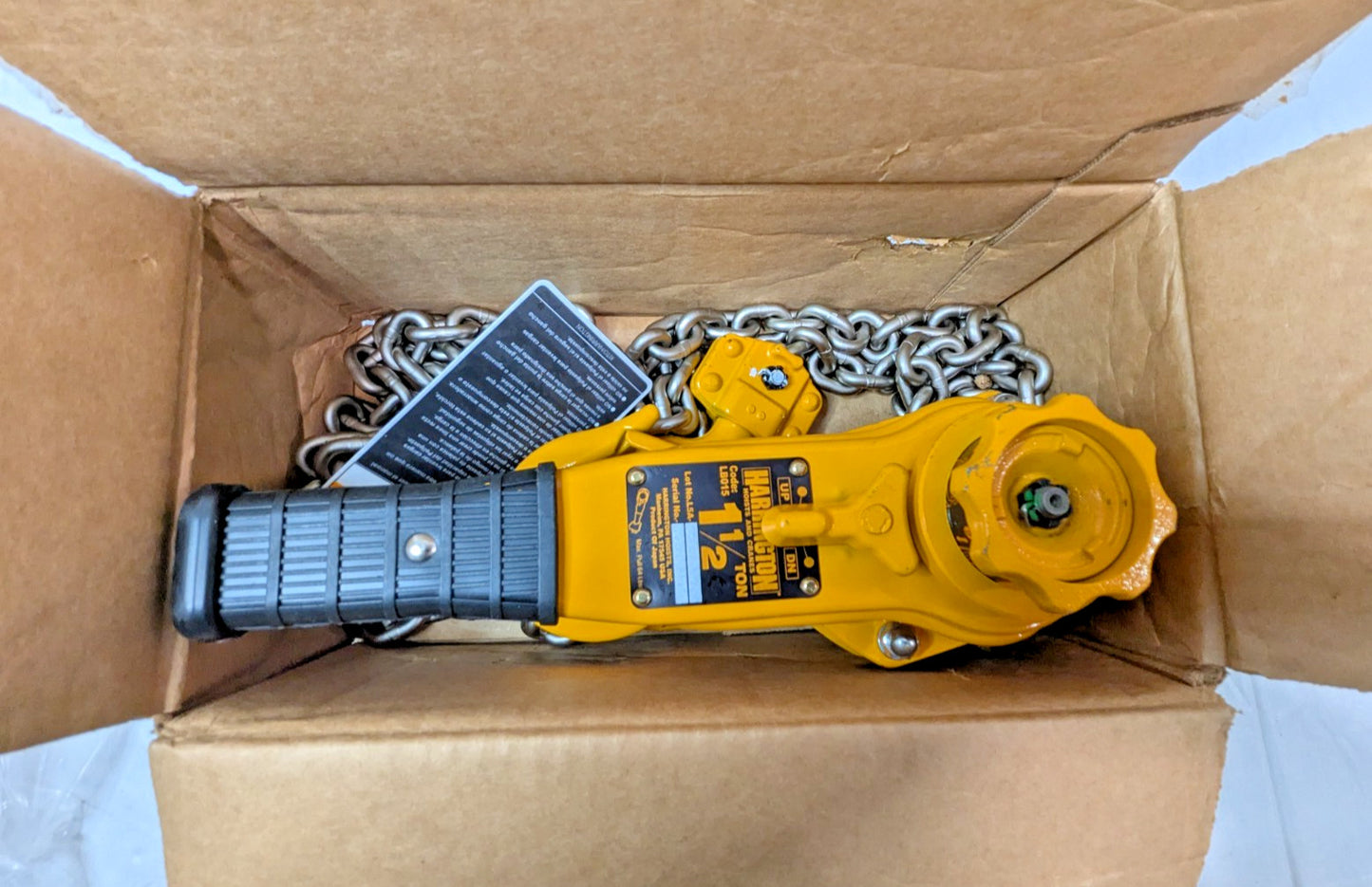 Harrington 1-1/2 Ton Lever Operated Chain Hoist 10 Ft Lift L5LB015-10