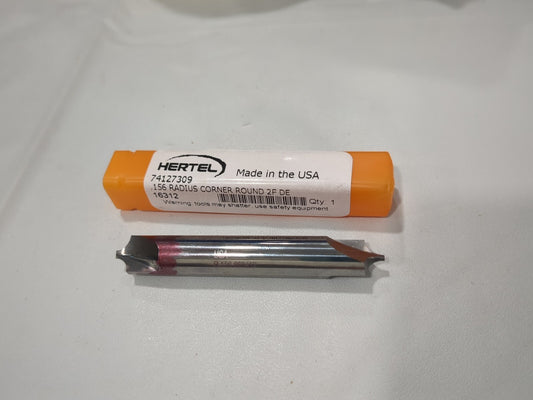 HERTEL Corner Rounding End Mill 0.15 mm Radius 3/8" Dia 2 Fl Carbide CFR16312E