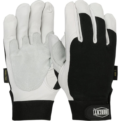 6 PAIRS Ironcat Heavy Duty Goatskin Gloves ANSI A3 White/Black 2XL 86552/2XL