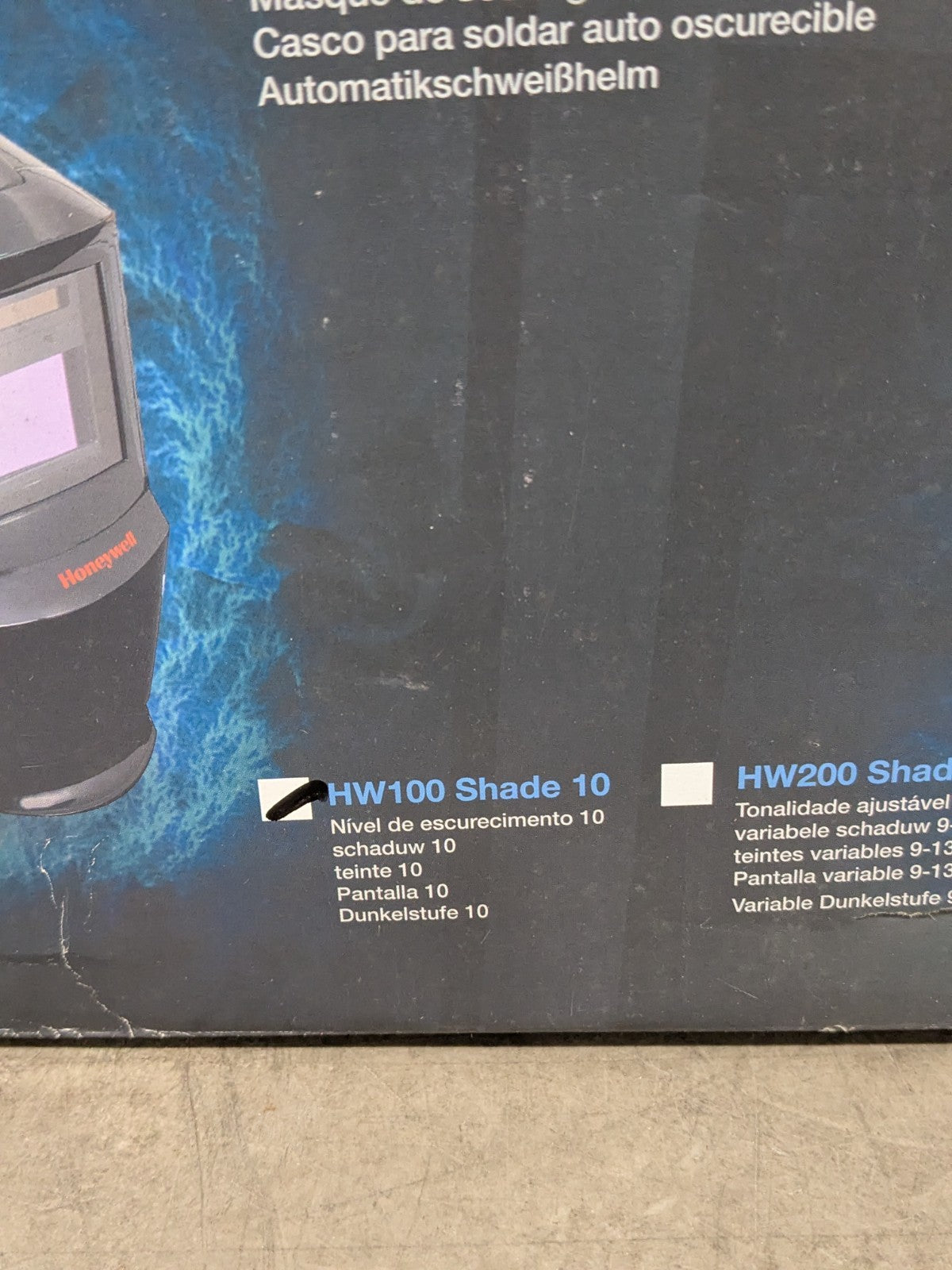 HONEYWELL Welding Helmet: Black, Shade 10, Nylon Fixed Front HW100