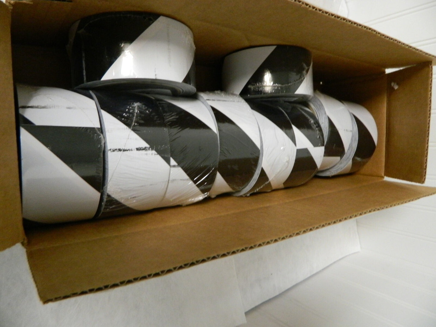 NMC 2" x 108' Vinyl Floor &amp; Egress Tape 0.0508 mil Black &amp; Whi