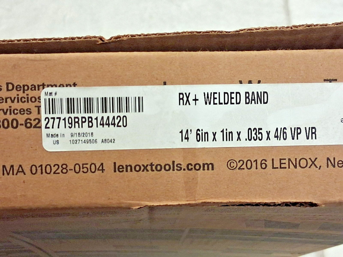 Lenox Welded Bandsaw Blade 14Ft 6" Long x 1" Wide x 4-6 TPI 27719RPB144420