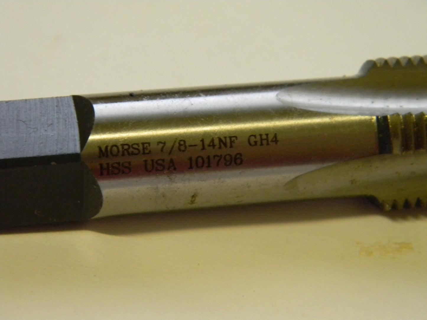Morse Cutting Tools Hand Tap 7/8"-14NF GH4 4FL HSS Bright 32478