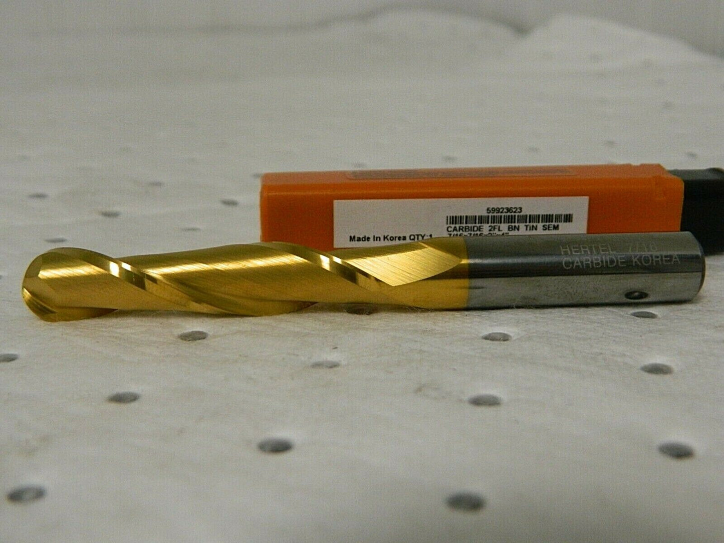 Hertel Solid Carbide Ball End Mill 7/16" Diam 2" LOC 2 FL 59923623