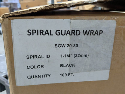 Atlantex Black Spiral Guard Wrap for Hoses 100 Ft. x 1-1/4 In. SGW20-30