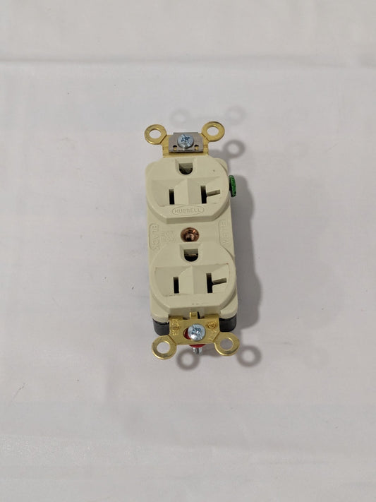 Hubbell Straight Blade Duplex Receptacle: NEMA 5-20R, 20 Amps HBL5352I
