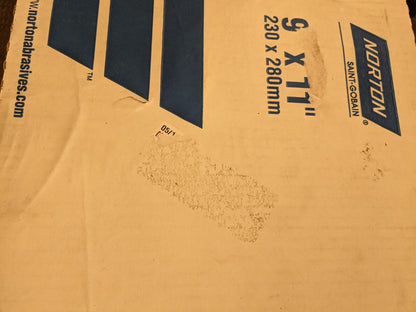 NORTON Sanding Sheet qty50 180 Grit, Silicon Carbide 66261101150