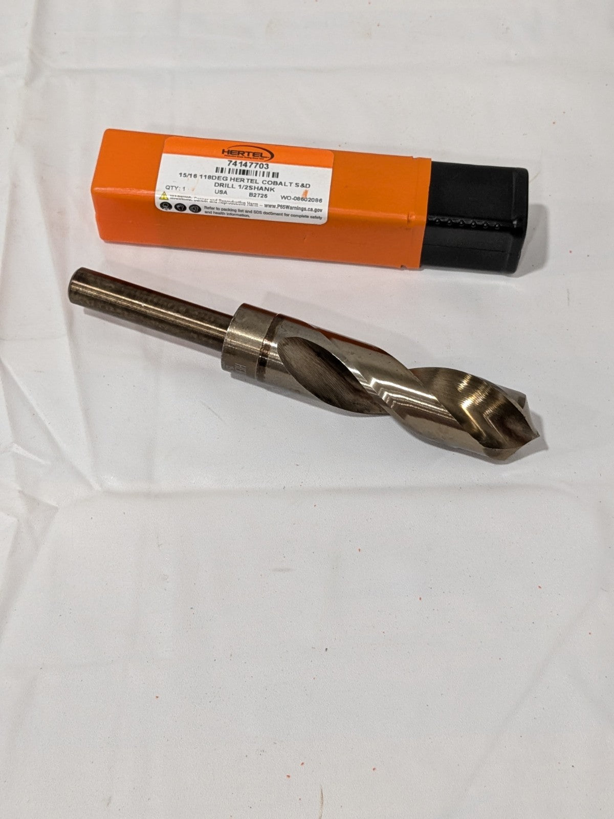 HERTEL Reduced Shank Drill Bit: 15/16'' Dia, 1/2'' Shank Dia